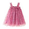 thumbnail image 2 of ZHUASHUM Toddler Girls Sleeveless Dot Tulle Holiday Party Wear Dress Dance Party Princess Dresses Clothes Pink,2-3 Years, 2 of 5