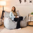 thumbnail image 5 of Big Joe Imperial Lounger Foam Filled Bean Bag Armchair with Removable Cover, Gray Plush, Soft Polyester, 4 feet Big, 5 of 9