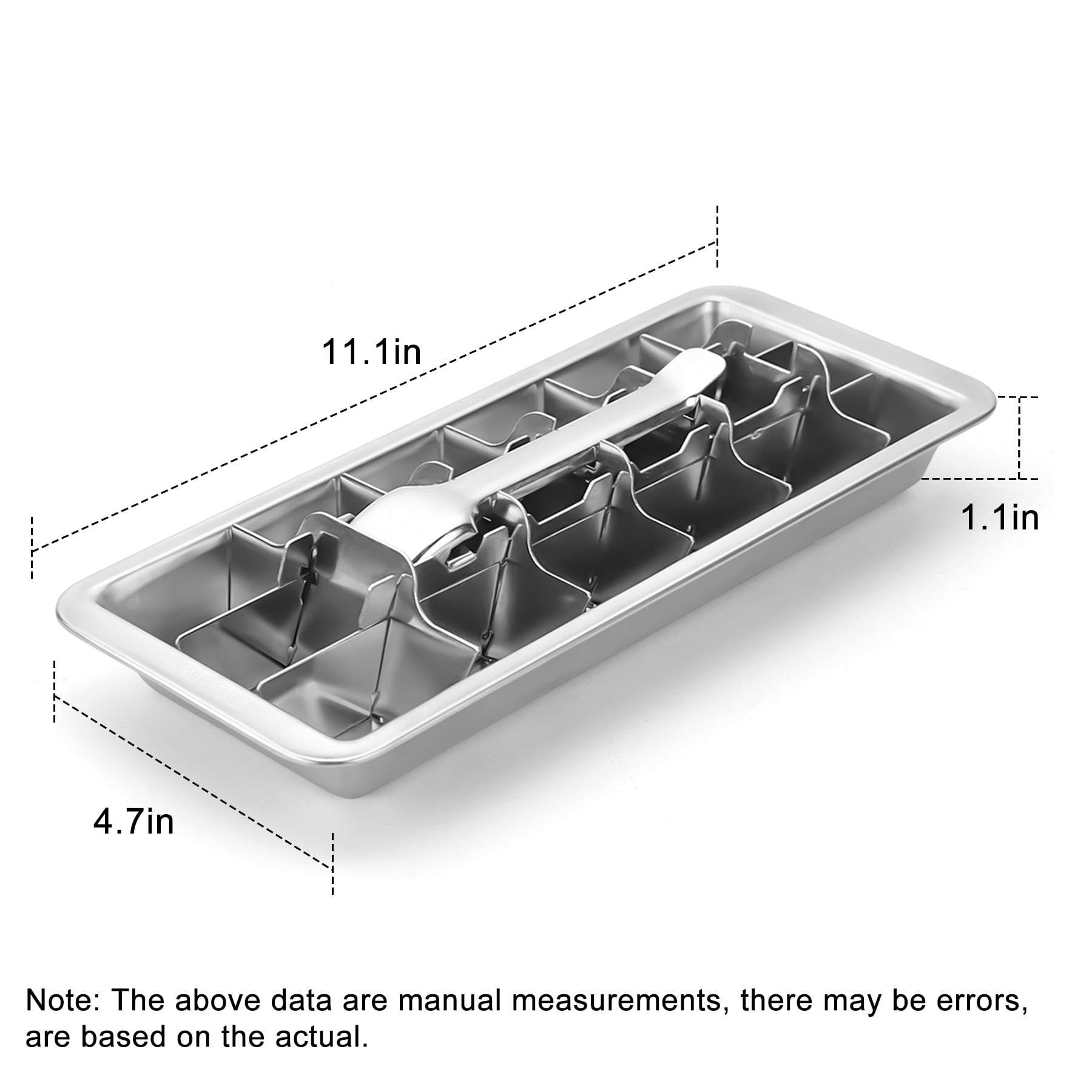 Stainless Steel Ice Cube Trays for Freezer - 18-Slot Ice Trays with Easy Release Handle, Detachable & Dishwasher Safe - Perfect for Home Bars & Kitchens