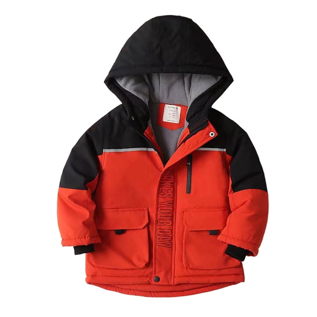 Gibobby Chamarra de manga larga para bebéNiños Niñas Manga Larga Invierno Cálido Outwear Patchwork Color Chaqueta Abrigo Al Libre(Rojo, 6-7 Años)