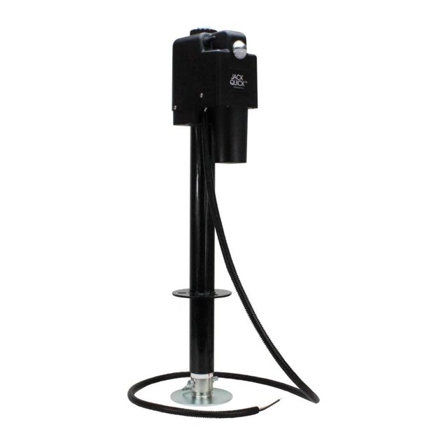 Quick Products 2.25 Inch Electric Tongue Jack with LED Work Light, Black