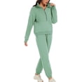 thumbnail image 3 of LAICAIW Women's Fleece Two Piece Outfit Half Zip Sweatshirt and Joggers Pants Set Tracksuit, 3 of 5