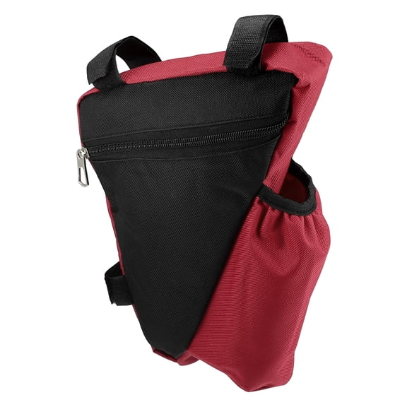 Unique Bargains Bike Triangle Frame Bag with Bottle Holder Cycling Storage Bag Red