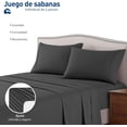 thumbnail image 2 of Juego de Sabana King Size Bluelander, Diseño de Rayas, Negro, 2 of 5