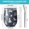 thumbnail image 5 of 12oz Stemless Wine Tumblers Dark Blue Princess Unicorn Pattern Vacuum Insulated Stainless Steel Travel Tumbler Cups Mug with Lid and Straw for Champaign,Cocktail,Beer with Cleaning Brush, 5 of 5
