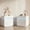 White-2 Drawers, variant on Lacoo Modern End Table Set of 2 with LED Lights & Charging Station, White Nightstand with 2 Drawers & Upper Storage for Living Room Bedroom, 2 Drawer