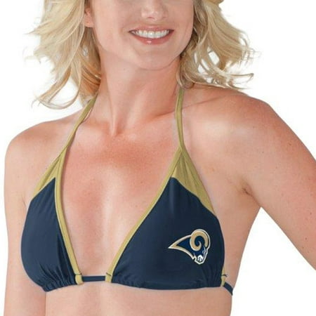 Los Angeles Rams G-III 4Her by Carl Banks Women's Outfielder Triangle String Bikini Top -