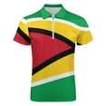 thumbnail image 4 of Flag of Guyana.National Flag of Guyana Men Zipper T-shirt Summer Casual Short Sleeve T-shirt Top, 4 of 7