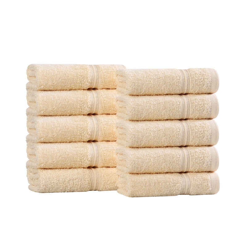 Superior Egyptian Cotton Small Towels for Facial, Canary 10 Pack