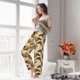 thumbnail image 5 of Balery Cute Squirrel with Green Leaves Pantalones de pijama para mujer, pijamas ultraligeros, pantalones de estar por casa-Large, 5 of 6