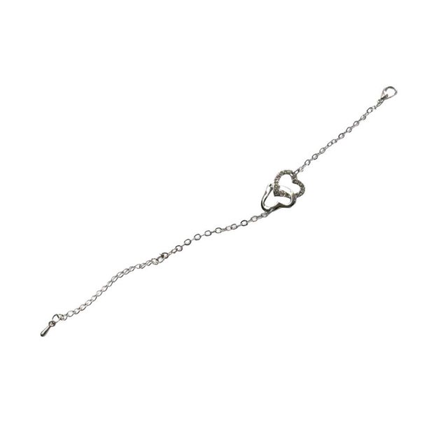 Guardurnaity Doble amor corazón alma gemela de cristal aleación ajustable cadena de mano para mujer joyería regalo Ropa, zapatos y accesorios Miscelánea