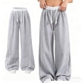 thumbnail image 2 of GiLiling Girls Parachute Pants, Y2K Wide Leg Cargo Sweatpants, Drawstring Waist Joggers with Pockets (Grey, 14-15 Years), 2 of 7