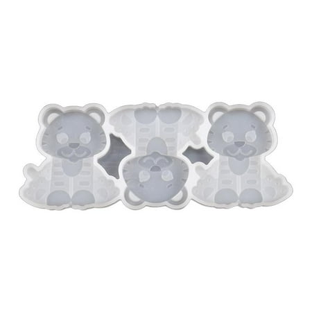 

3 Holes Silicone Candy Mold Tiger Lollipop Shaped Mold Cake Decorating 3D Moulds