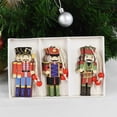 thumbnail image 3 of Cascanueces de madera para decoración del hogar, colgante de soldado para árbol de Navidad, títere de Cascanueces, adornos de Año Nuevo, 1 Juego, 3 of 4
