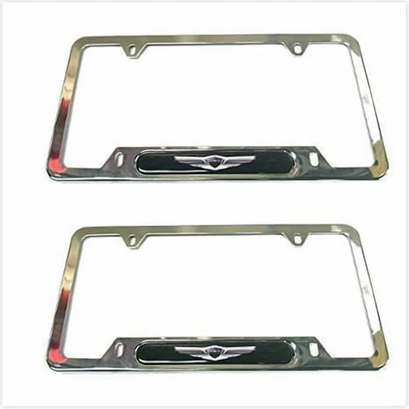 2PCS Stainless Steel License Plate Frame Cover Holder for Genesis Chrome Sport