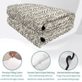 thumbnail image 4 of Full Quilt Set 78''x90'', Beige Black Striped Lightweight Bedspread Coverlet Set with 2 Pillow Shams, Abstract Modern Art Irregular Stripe Breathable All Season Quilt Bedding for Bedroom/Guest Room, 4 of 9