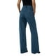 thumbnail image 5 of Sunloudy - Pantalones vaqueros para mujer, pantalones de pierna ancha transpirables que combinan con todo con bolsillos para vacaciones, citas, fiestas, compras Sunloudy  XS, S, M, L, 5 of 8