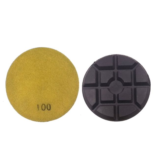 Mistaha 100mm 4 Inch Diamond Resin Polishing Pad for Marble Granite Concrete Floor - 100 Grit - Durable Material - Water Grinding Machine Compatible