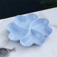 thumbnail image 1 of Grid Plate Smooth Material Fruit Plate Flower-shaped Special Plate Snack Snack Plate Beautiful Shape Four-leaf Clover Plate Light Blue, 1 of 6