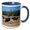 Blue/White, variant on 3drose, Bison, Bison Bison, Grand Teton National Park, Wyoming, 15oz Mug