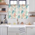 thumbnail image 2 of Teal Red Coastal Kitchen Curtains Window Panels, Retro Beach Nautical Sea Turtle Coral Insulated Window Treatment Curtain, Grommet Curtains for Bedroom/Living Room/Bathroom, 2 Piece 52"Wx45"L, 2 of 8
