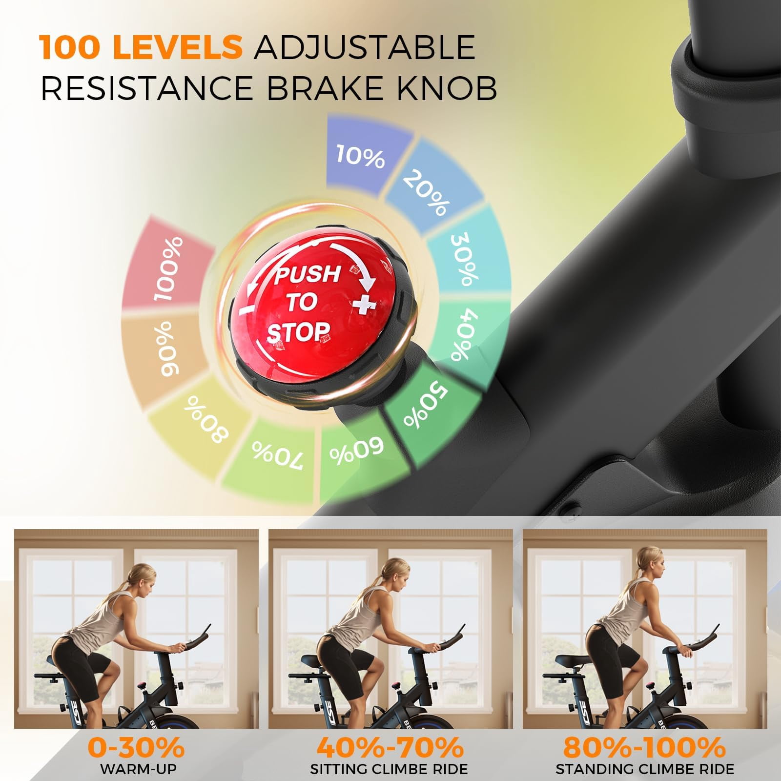 Exercise Bike,Magnetic Stationary Bike with App, Low Noise Indoor Cycling Bike with 330lbs Weight Capacity, Adjustable Seat, Tablet Holder, Water Bottle Holder for Home Fitness and Weight Loss