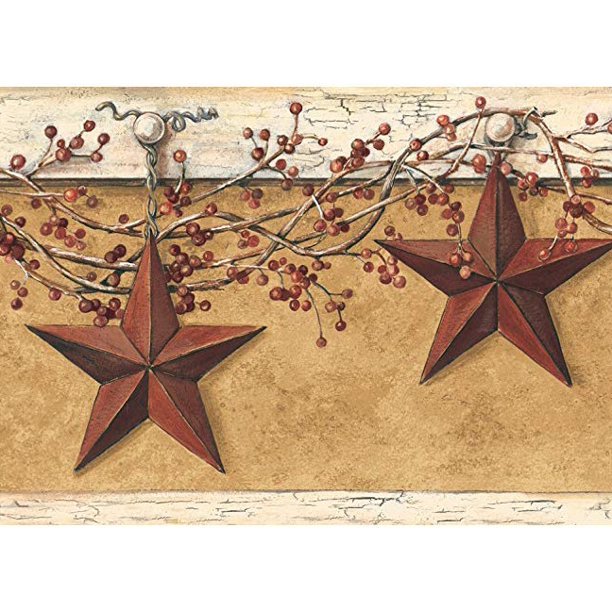 877390 Country Hanging Star Wallpaper Border HK4663bd