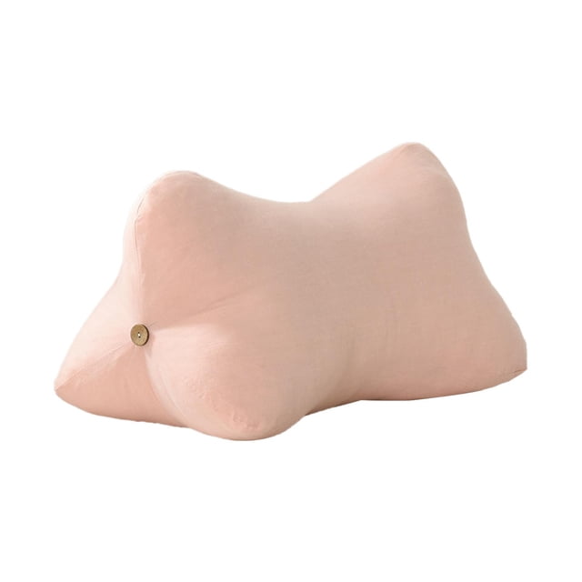 Almohada lumbar, cojín para el respaldo con funda extraíble y lavable, almohada suave para el cuello, almohada de apoyo para la cintura para el sofá Rosa