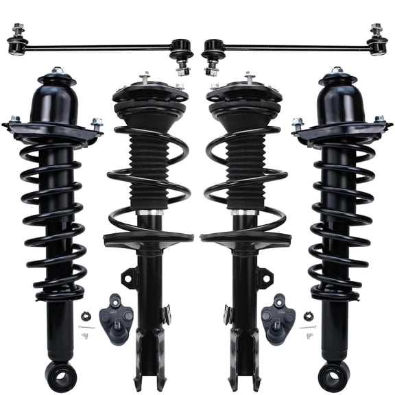 Detroit Axle - 1.8L Struts Kit for Toyota 2009-2013 Corolla 4 Front Rear Ready Struts w/Coil Spring 2 Front Sway Bars 2 Lower Ball Joints 2012 Suspension - 8pc Set