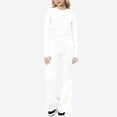 thumbnail image 2 of HAiming Ensemble 2 Pcs pour Filles, Manches Longues, Col Rond, Haut à Enfiler, Pantalon Évasé, Tenue Unie, 2 of 5