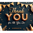 thumbnail image 3 of Festive Design Appreciation Banner Balloon Decoration Thank You Banner Gift Illustration for Corporate Event Employee Recognition Office Party, 3 of 6