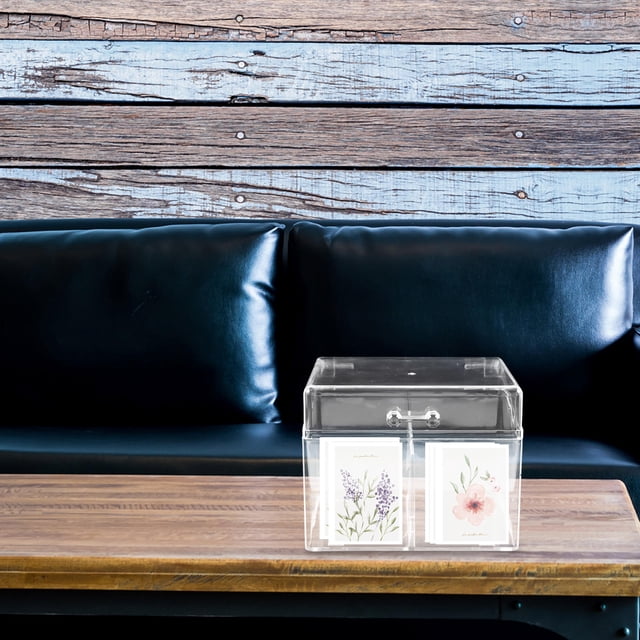 ADDHAT Portatarjetas Acrílico Transparente Para Escritorio Ideal Para Almacenamiento Y Presentación De Tarjetas
