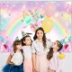 thumbnail image 5 of Fondo de cumpleaños de unicornio de 1,5 x 0,9 m con purpurina dorada y arcoíris, ideal para fotos de cumpleaños de niñas, decoraciones florales con efecto bokeh, regalos para fotomatón infantil., 5 of 7