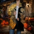 thumbnail image 5 of idosla Halloween Witch Print Knitting Cardigan for Women Long Sleeve Open Front Knitted Sweater Outwear Coat Tops (Brown, 3XL), 5 of 8