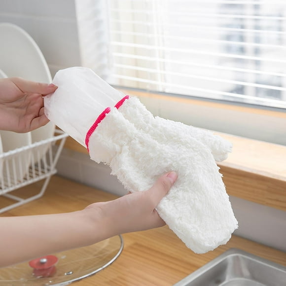 XYAIYT Microfiber Dusting Gloves for House Cleaning,High Powered Cleaning Mitts for Windows,Car Interior,More Machine Washable White
