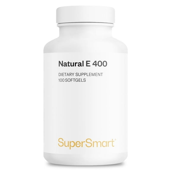 SuperSmart - Natural Vitamin E 400 IU (D-Alpha Tocopherol) | Non-GMO & Gluten Free - 100 Softgels