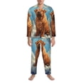 thumbnail image 3 of Honeii Sunshine Cloud Bulldog Pattern Mens Pajamas Set,2pcs Men's Lounge Long Sleeve Sleep Shirt and Pajama Bottoms Sleepwear Set,Mens Pjs Sets-Small, 3 of 7