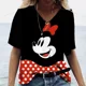 thumbnail image 5 of Tops para mujer, camisetas con cuello en V en 3D con estampado de Mickey Mouse de Disney, ropa Harajuku, pulóver informal holgado de manga corta, camisetas con gráficos, 5 of 5