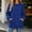 Blue, variant on Fesfesfes Women's Casual Crew Neck Long Sleeve Sweatshirt Loose Fit Solid Color Pullover Top with Front Pockets Gathered Back Detail for Fall Winter Daily Wear