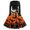 Saffron, variant on WTOBBY Women's Fashion Round Neck Casual Slim Halloween Printed Long Sleeve Audrey Hepburn Style Dress with Retro Design for Party and Everyday Wear ,Black L
