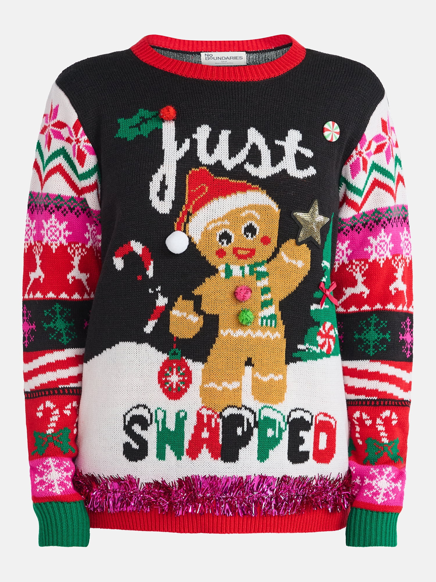 No Boundaries Christmas Sweater, Lightweight, Women's