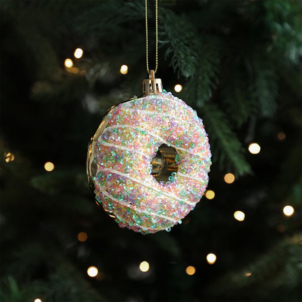Colgante para adornos del árbol de Navidad | Decoración navideña de plástico dorado • Realzador de ambiente festivo • Duradera, fácil de colgar 4,33"x2,36"x1,97" | Acento clásico de ventana