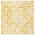 thumbnail image 2 of Safavieh Dip Dye Ernest Distressed Area Rug, Ivory/Gold, 7' x 7' Square, 2 of 13
