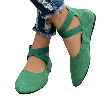 Women s Ballet Flats Comfortable Casual Dressy Shoes Work Flats Office Shoes Pointed Toe Flats Dressy Round Toe Slip On Work Flats Green 9