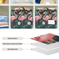 thumbnail image 4 of Yayeee Foldable Storage Basket for Shelves with Handles Set of 2 Waterproof Cloth Bins, Flamingo Leaves Pattern, 4 of 7
