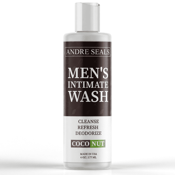 Andre Seals Men’s Intimate Wash, pH-Balanced Cleanser for Men’s Private Areas, Coconut Lime Scent, 6 fl oz