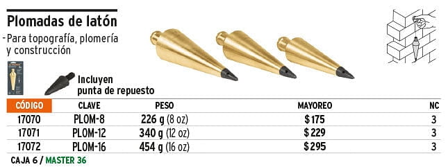 Plomada 8 oz Truper Plomada 8 oz | Bodega Aurrera en línea