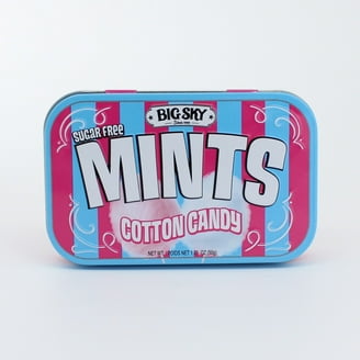 Big Sky Cotton Candy Mints, Pink & Blue Tin Box Storage for Party