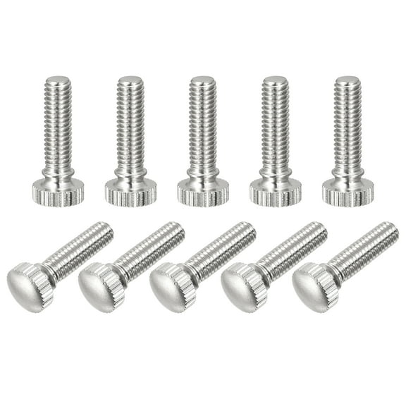 Knurled Thumb Screws, M6x20mm Brass Shoulder Bolts Grip Knobs Fasteners, Nickel Plated 10Pack