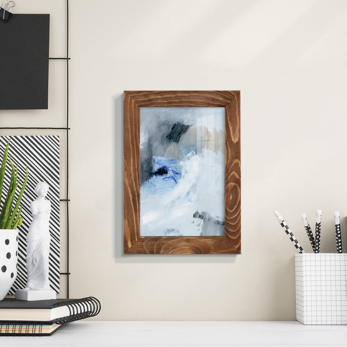Welle I - Framed Print w/glass - Walnut